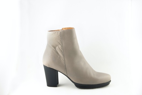 Botín tacón alto en piel gris B21 – Mundo Zapatos